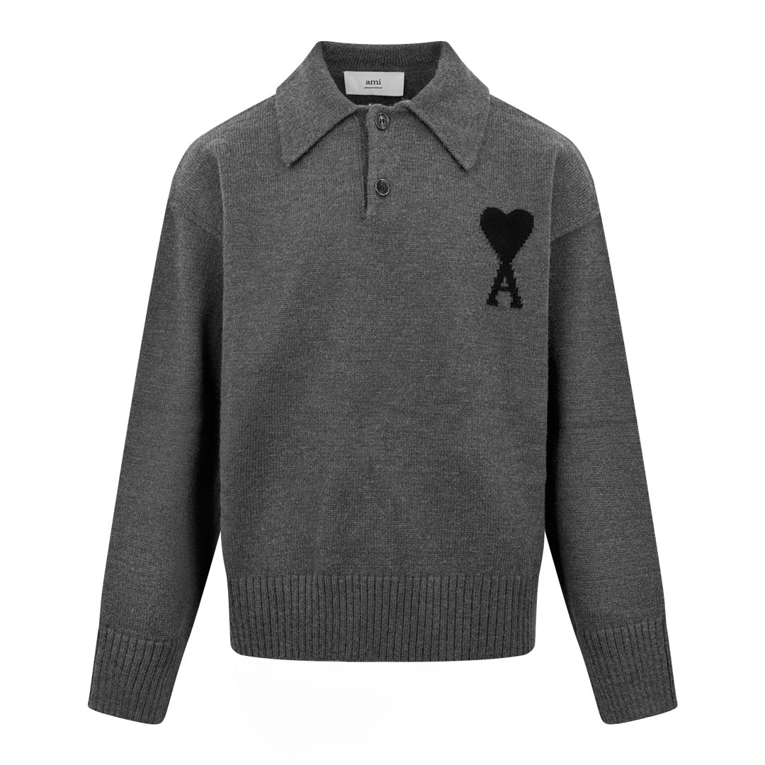 2026 New Model Heart GS Patterned Knitted Polo Shirt (25366-B25)