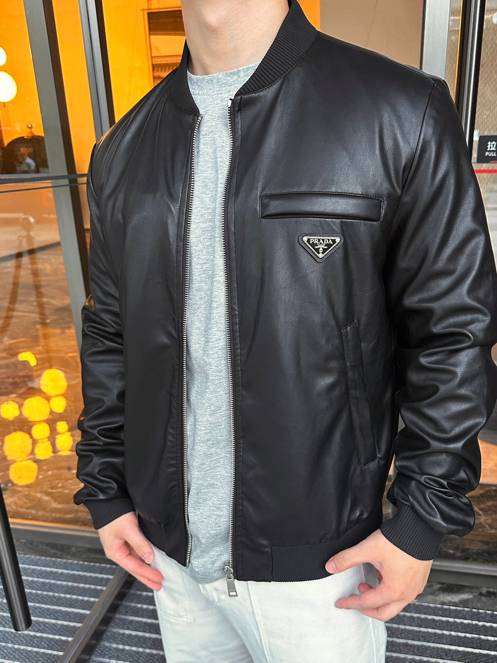 2026 New Model GS Two-Sided Wear Leather Plain Weave Jacket (25288-D10)