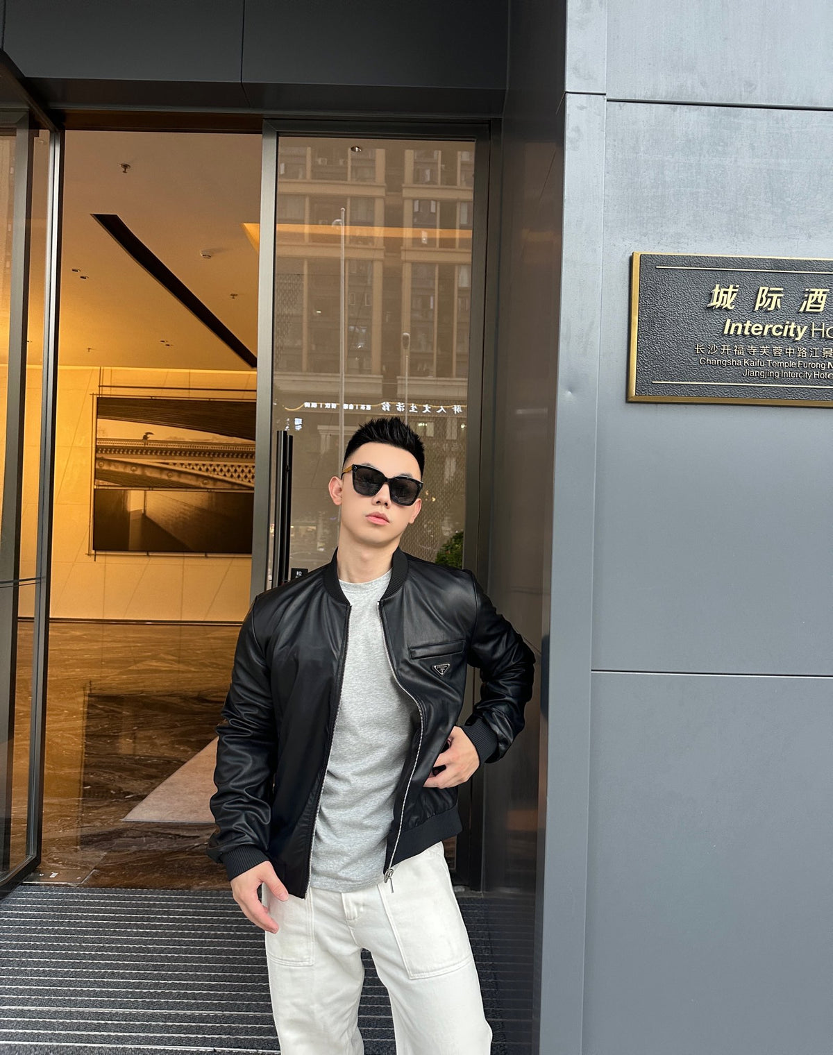 2026 New Model GS Two-Sided Wear Leather Plain Weave Jacket (25288-D10)