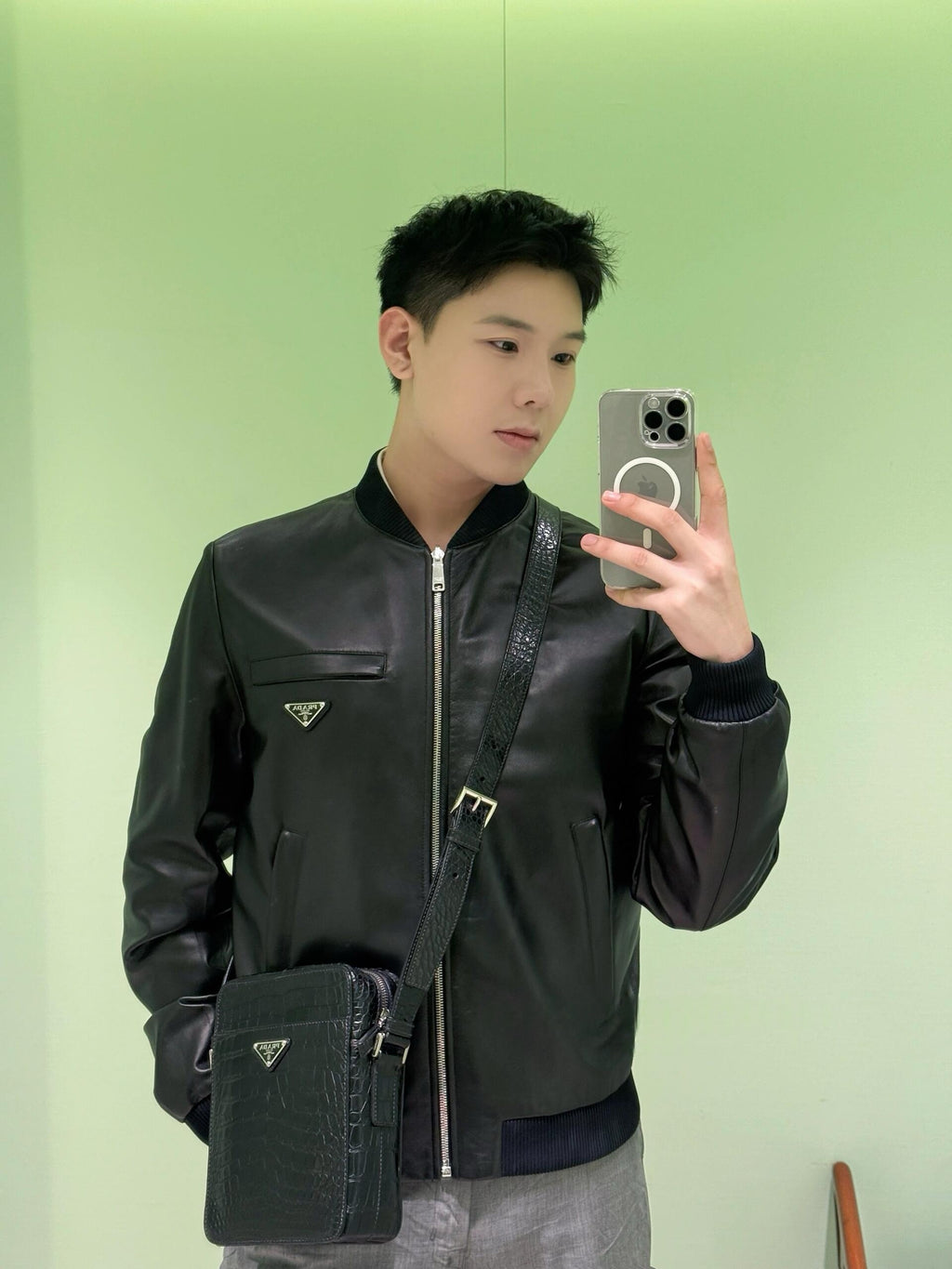 2026 New Model GS Two-Sided Wear Leather Plain Weave Jacket (25288-D10)