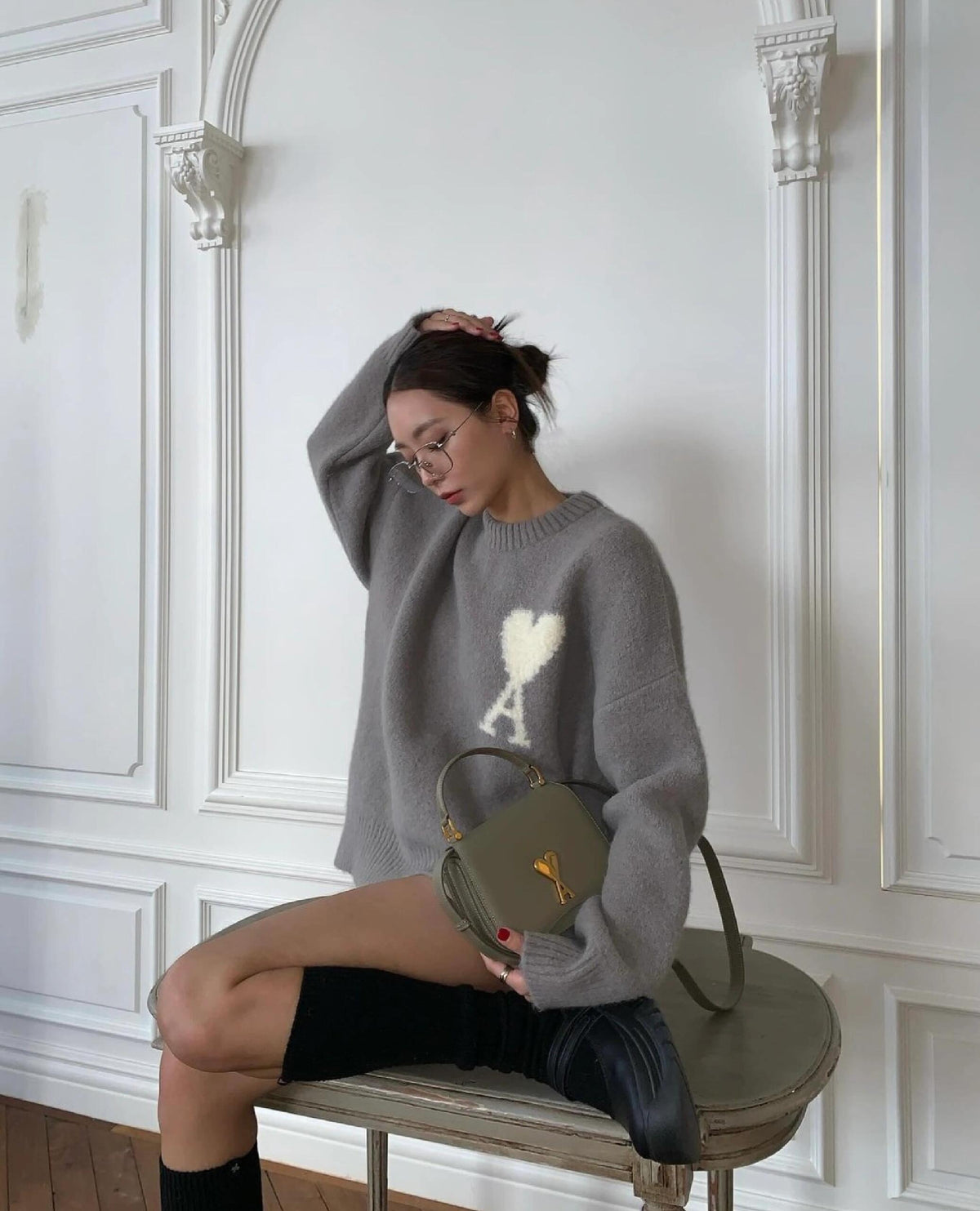 2026 New GS Jacquard Crew Neck Knit (25374-B30)