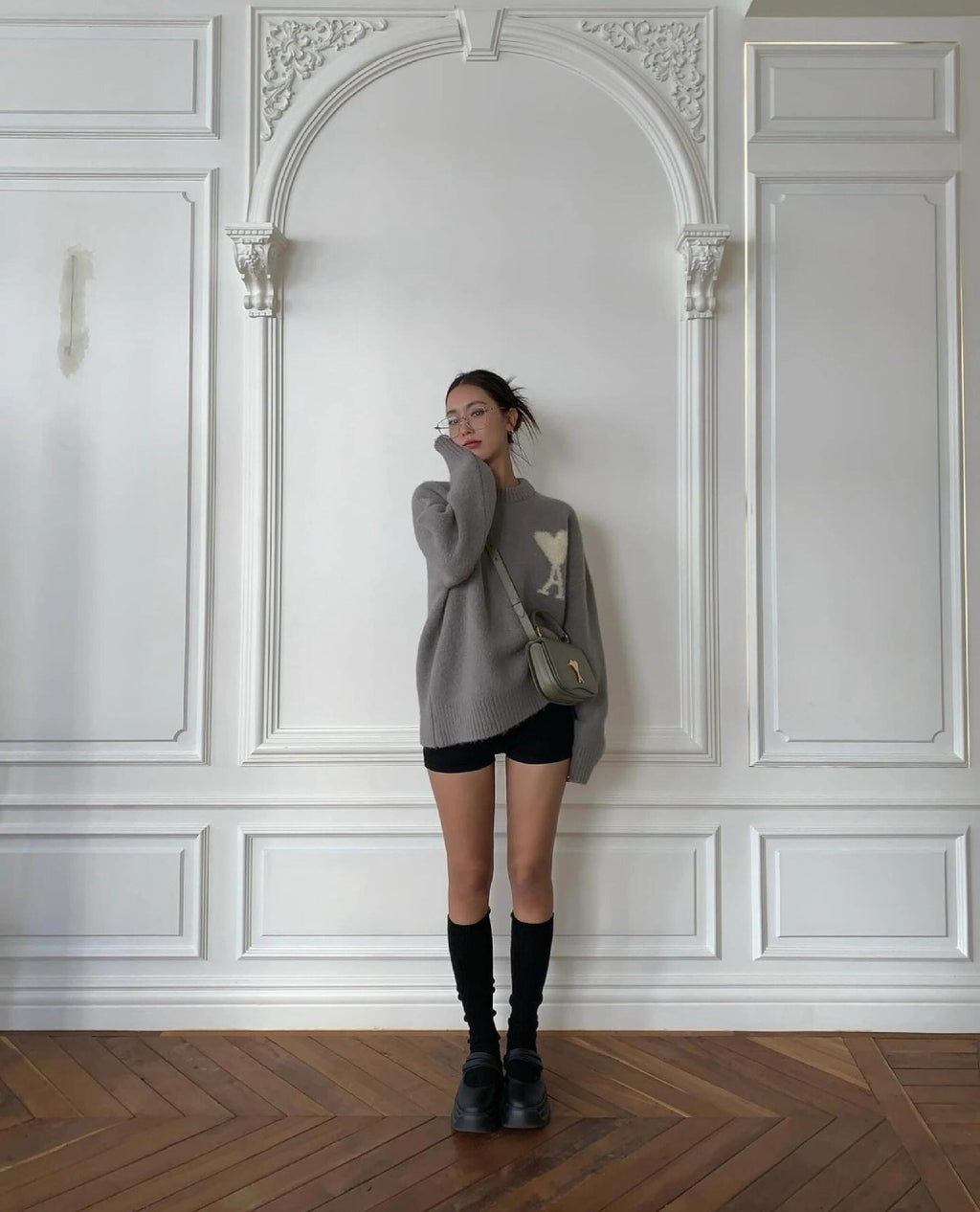 2026 New GS Jacquard Crew Neck Knit (25374-B30)