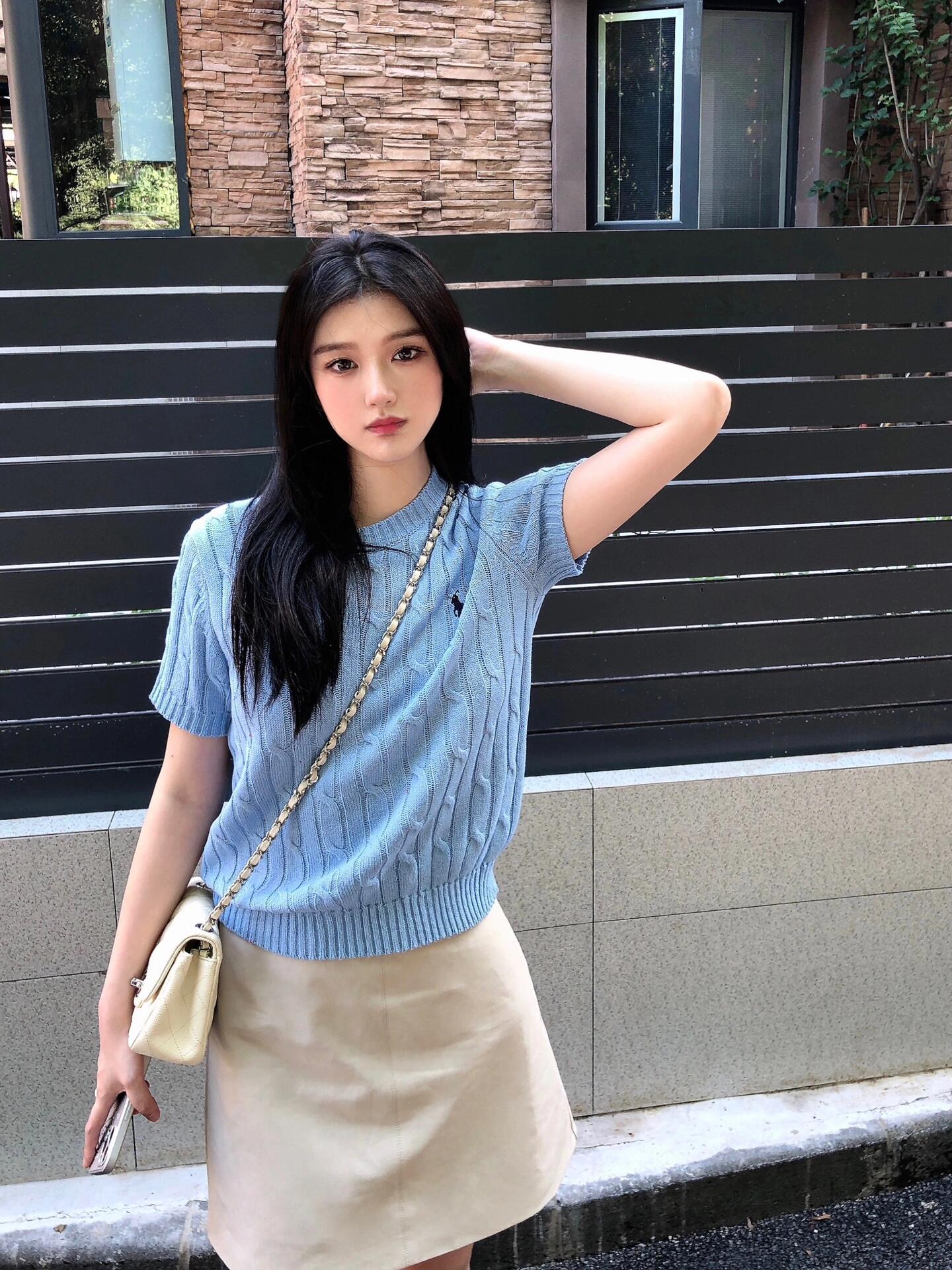 2026 New GS Cable-Knit Short-Sleeve Sweater (CC938-A50)