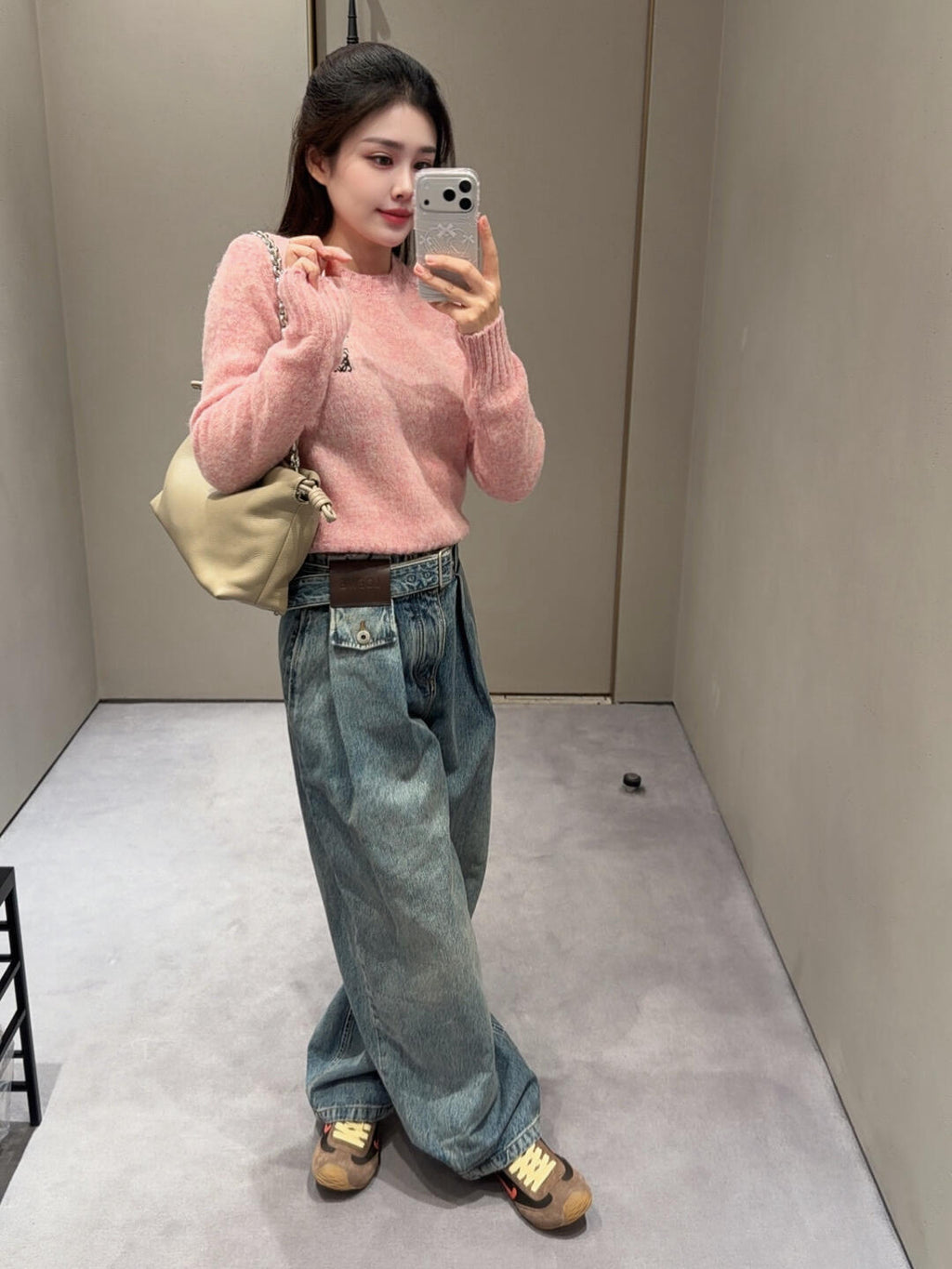2026 Women’s GS Leather Patch Jeans (EE408)