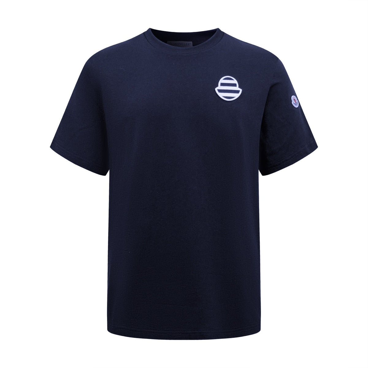 2026 New Mon Striped Logo Patch Short-Sleeved T-Shirt (AA612-A10)