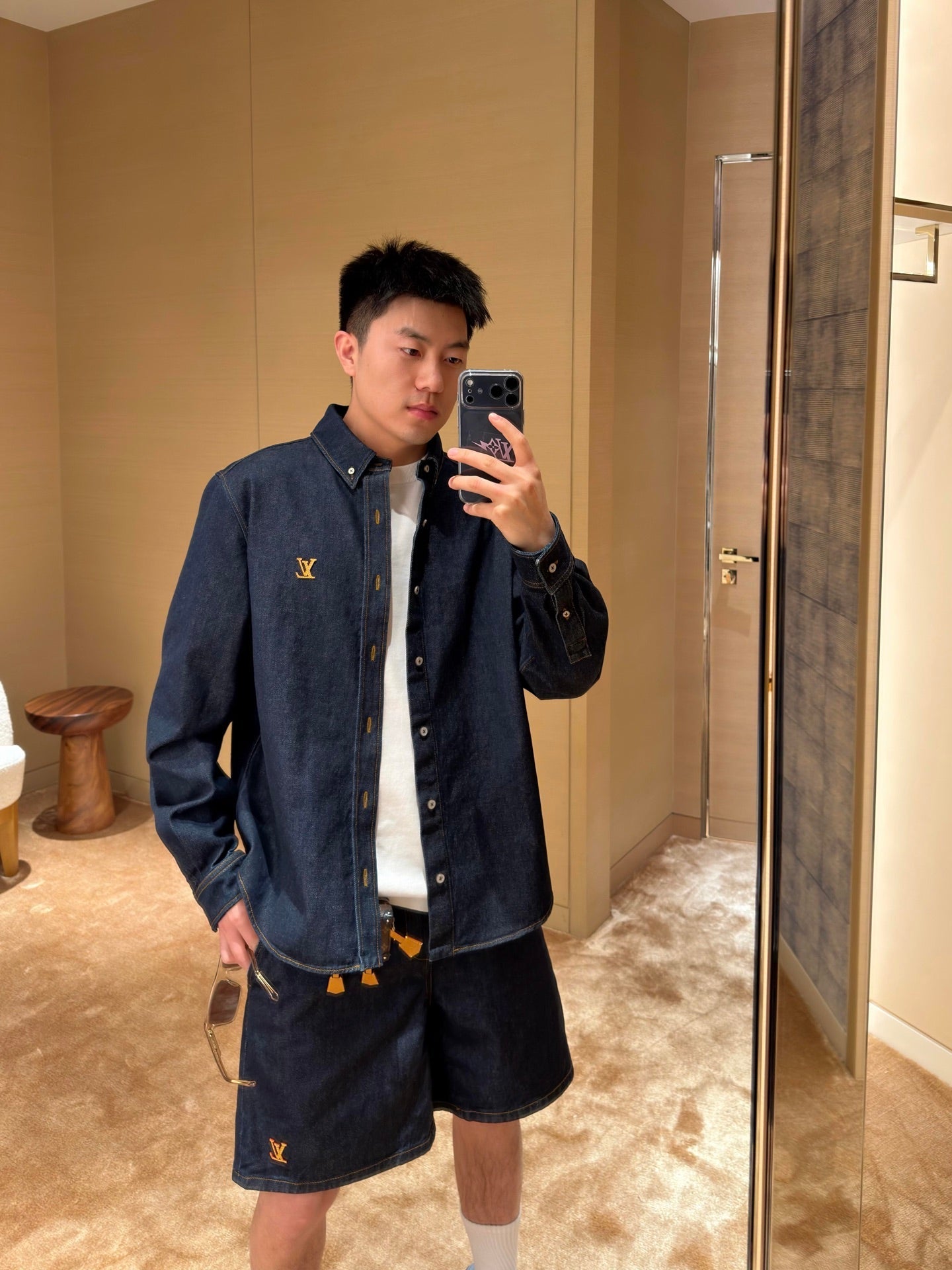 2026 new model GS logo denim shirt (BB884-B30)