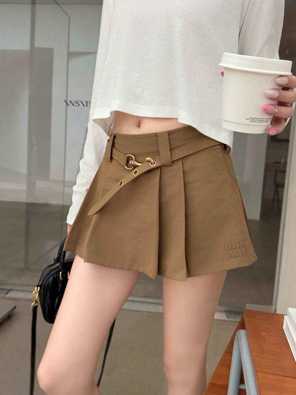 2026 Women's GS Logo Metal Belt Short Dress (FF766)