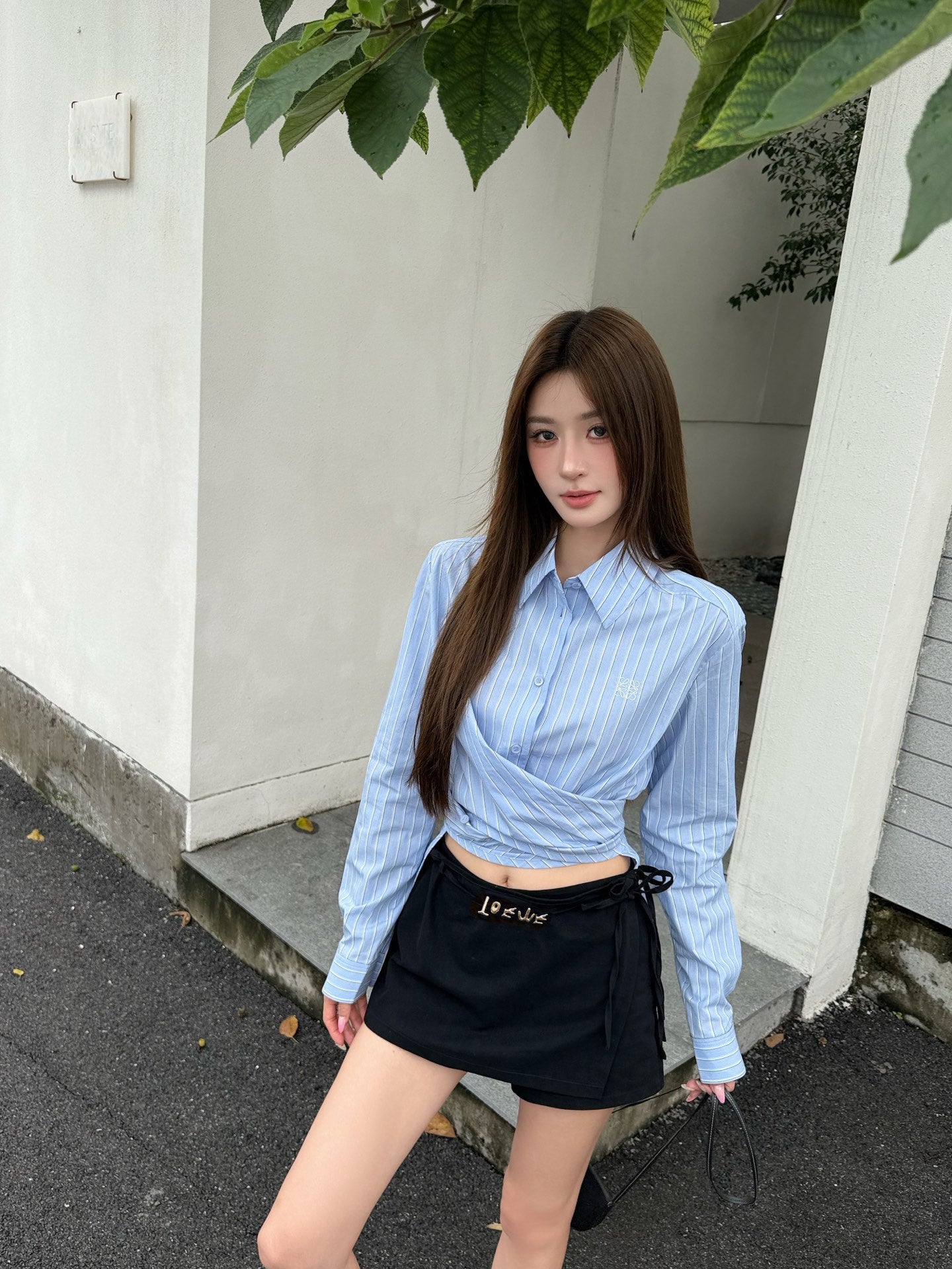 2026 Women's GS Embroidered Striped Laced Shirt (FF776)
