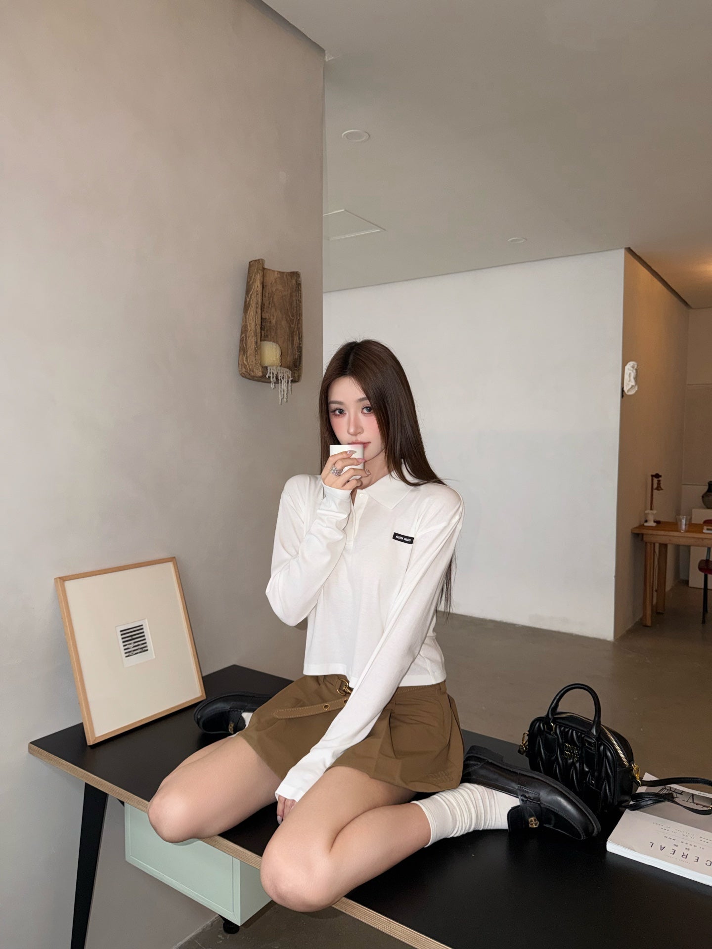 2026 Women's GS Logo Polo Shirt Long Sleeve (FF786)