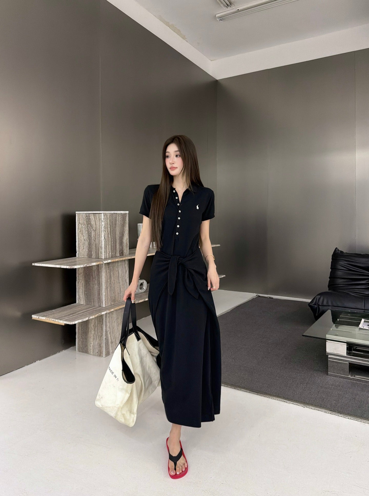 2026 Women's GS Embroidered Polo Neck Dress (FF785)