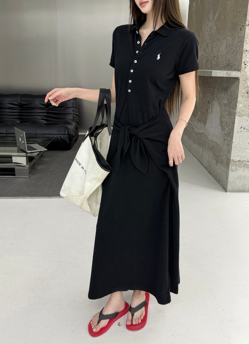 2026 Women's GS Embroidered Polo Neck Dress (FF785)