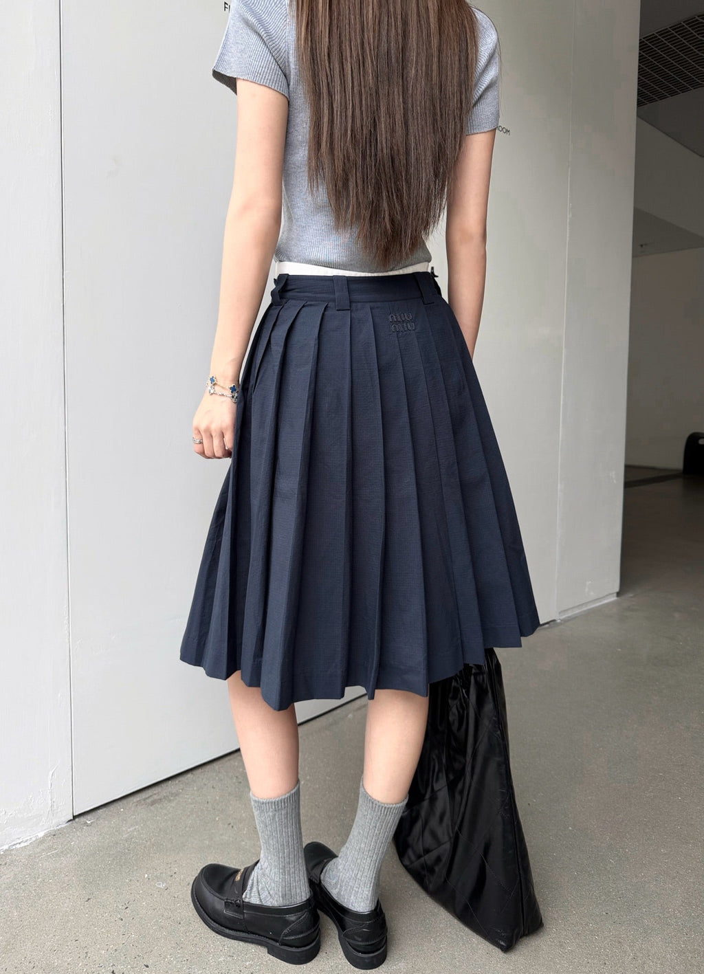 2026 Women's GS Logo Embroidered Pleated Skirt (FF775)