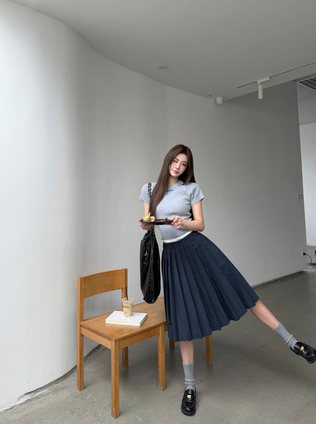 2026 Women's GS Logo Embroidered Pleated Skirt (FF775)