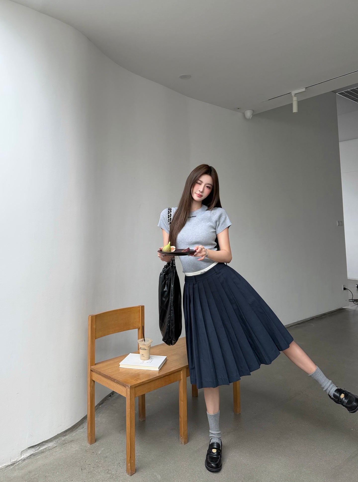 2026 Women's GS Logo Embroidered Pleated Skirt (FF775)