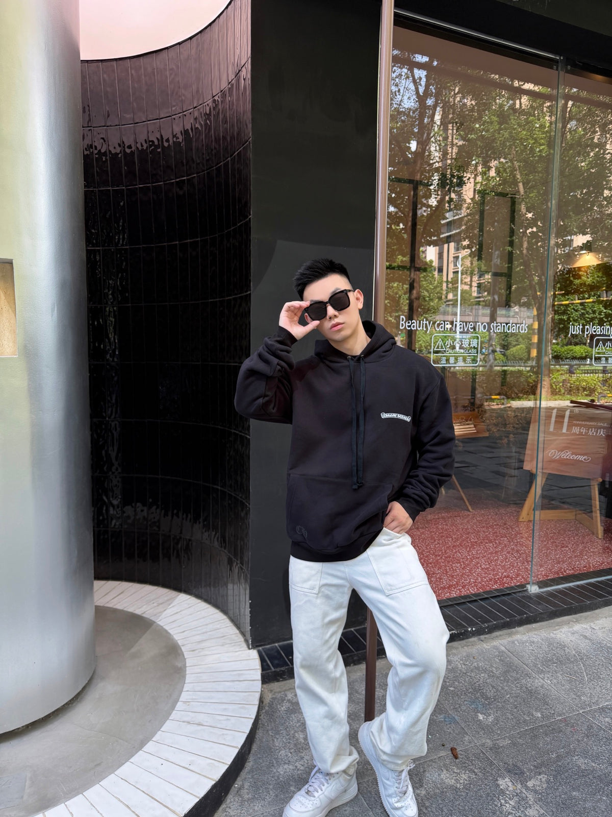 2026 New Model GS Cross-Design Printed Hooded Sweatshirt (AA676-B10)