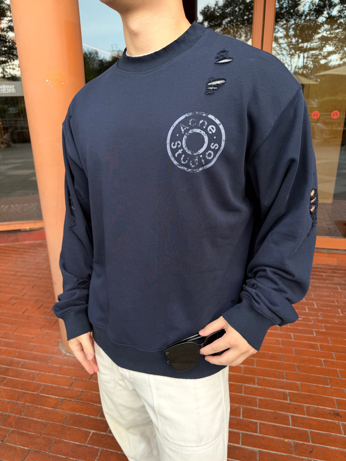 2026 New Model GS Hole-Embossed Vintage Logo Sweatshirt (AA695-A90)