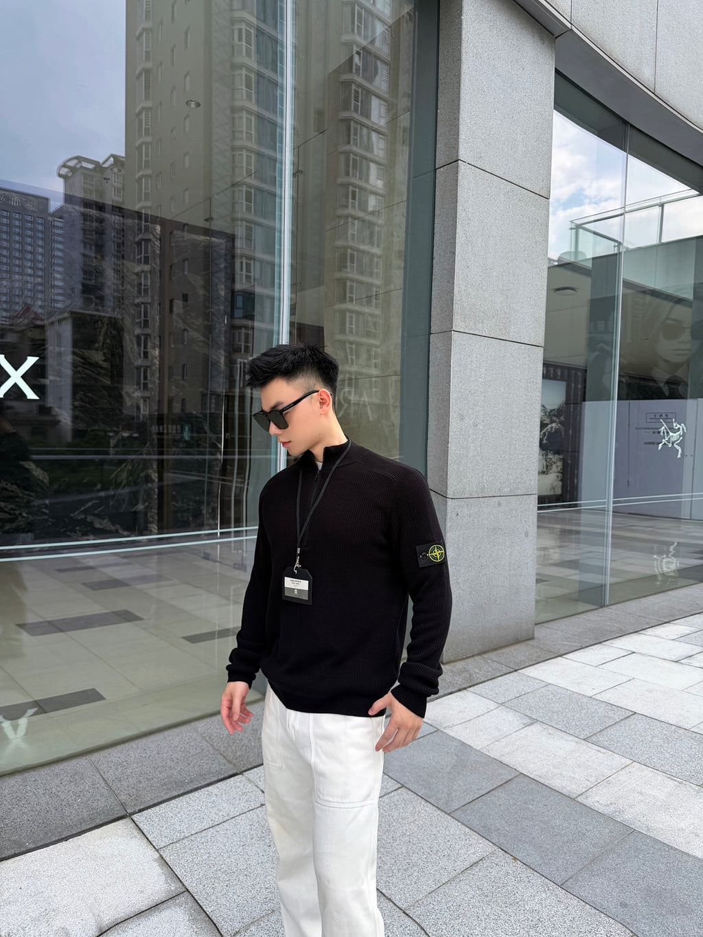 2026 New Model GS Badge Standing Collar Knit Sweater (AA1003-B10)