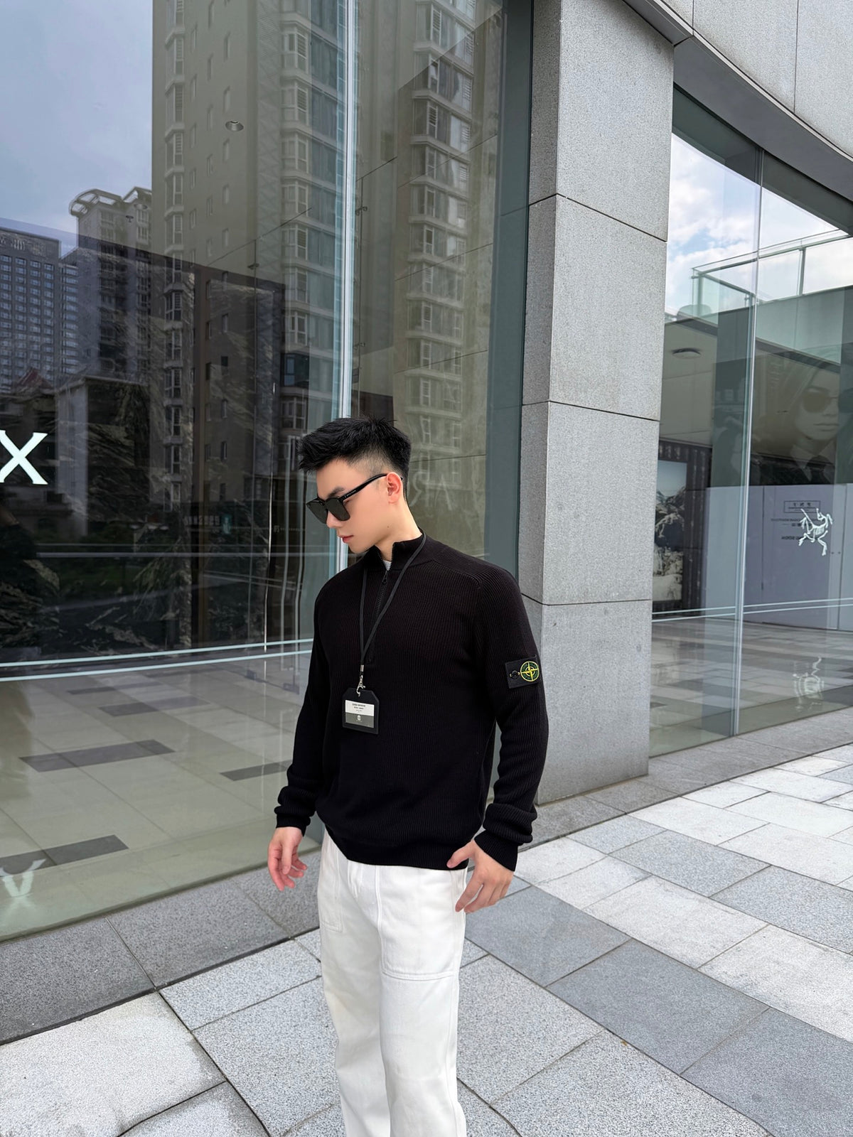 2026 New Model GS Badge Standing Collar Knit Sweater (AA1003-B10)