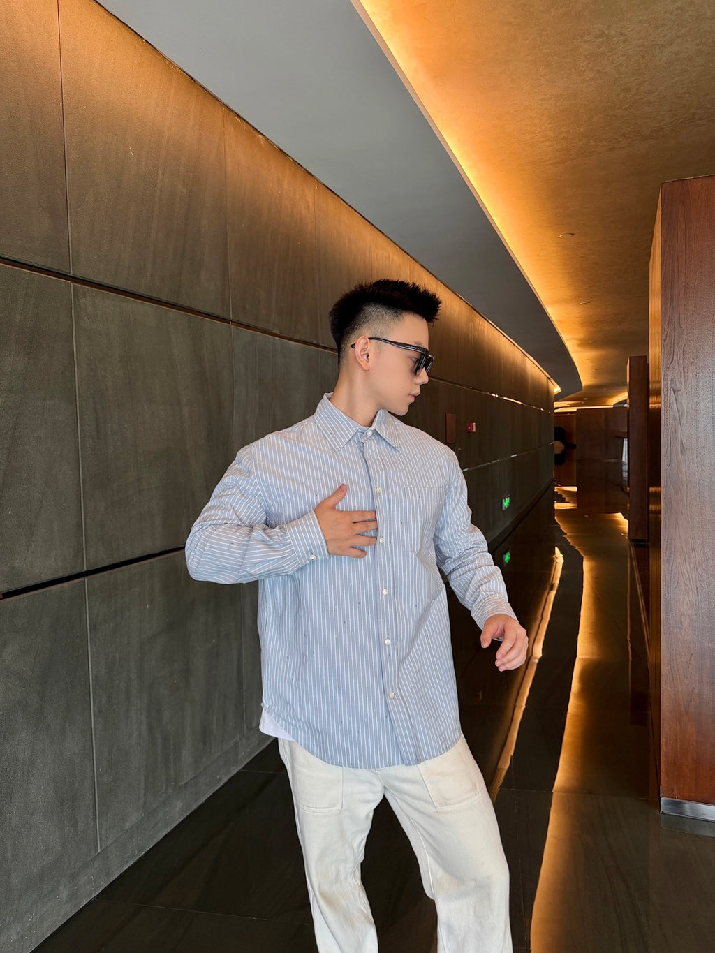 2026 New Model GS Double-C Embroidered Stripes Shirt (CC7008-B55)