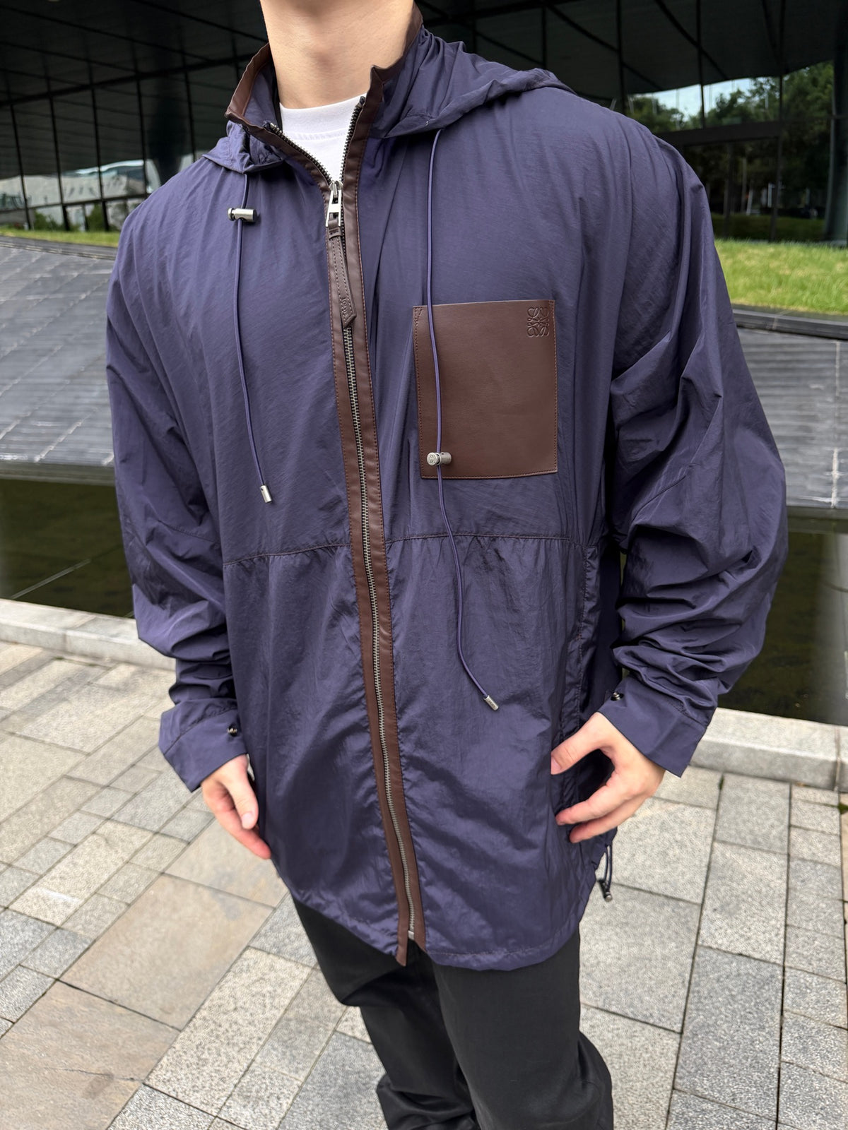 2026 New Style GS Leather Patched Hooded Coat (AA639-C25)
