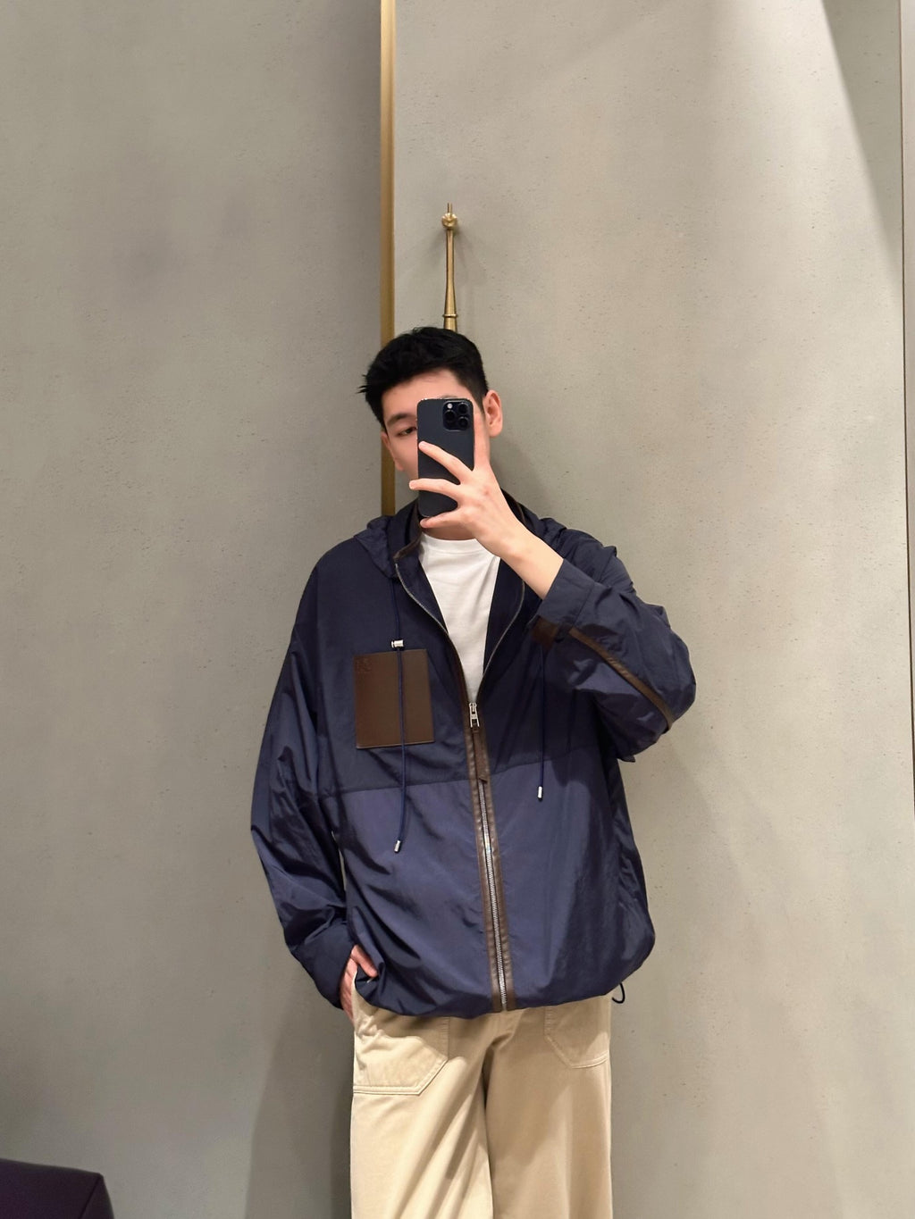 2026 New Style GS Leather Patched Hooded Coat (AA639-C25)