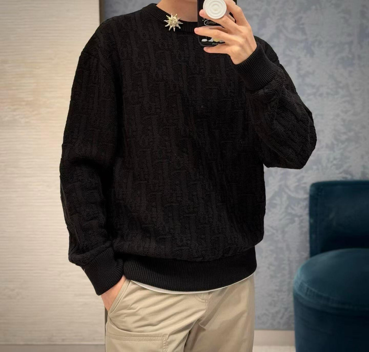 2026 New GS-printed Jacquard sweater (25360-B40)