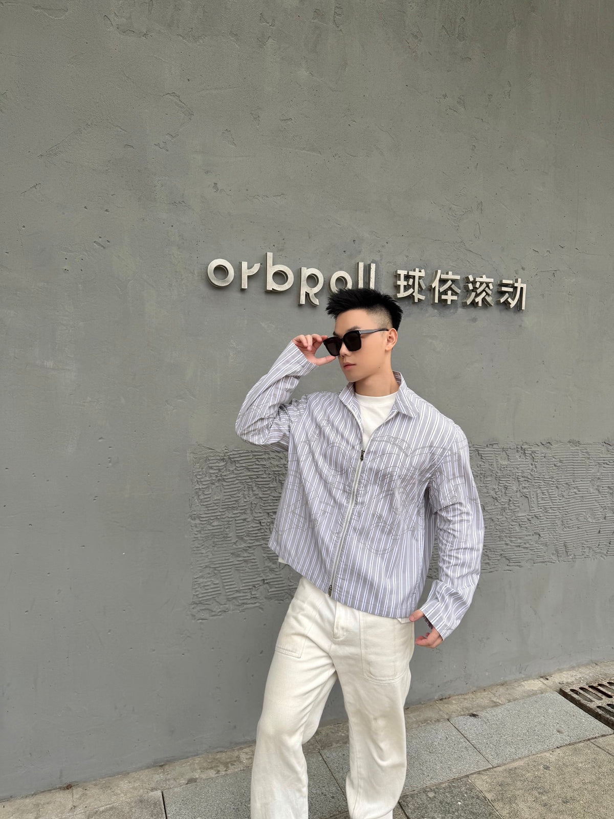 2026 new GS logo printed striped coat (BB4009-C00)