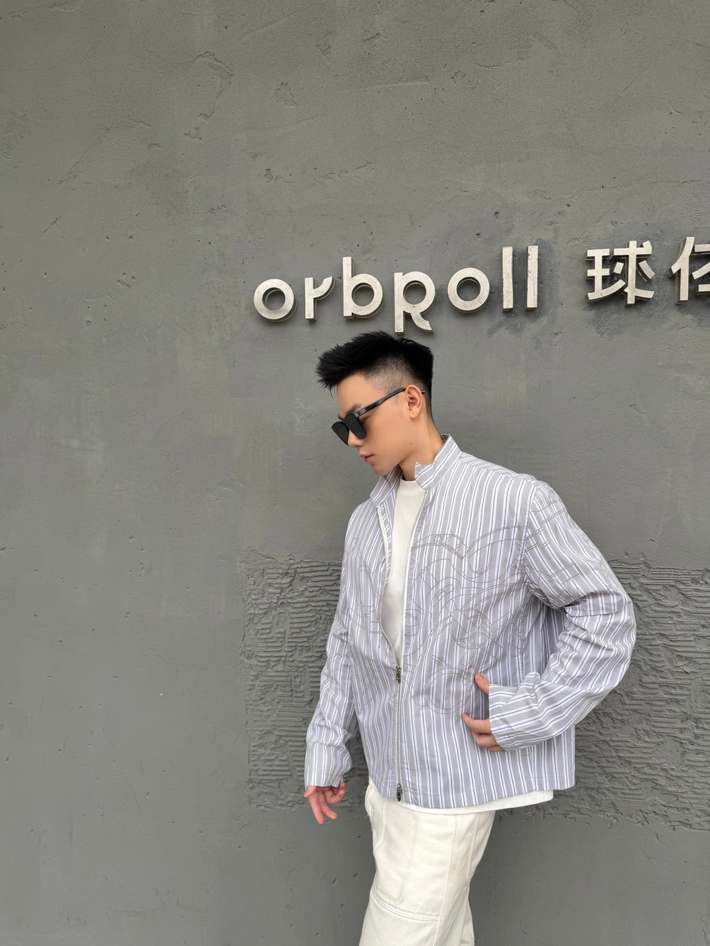 2026 new GS logo printed striped coat (BB4009-C00)