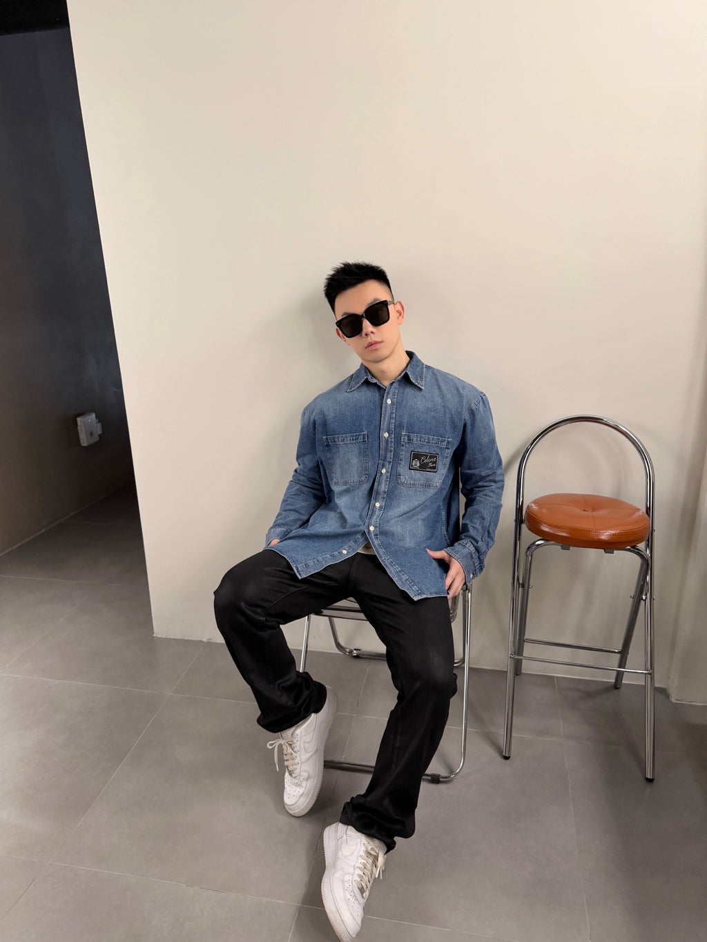 2026 new model GS label-attached denim shirt (BB4019-B35)