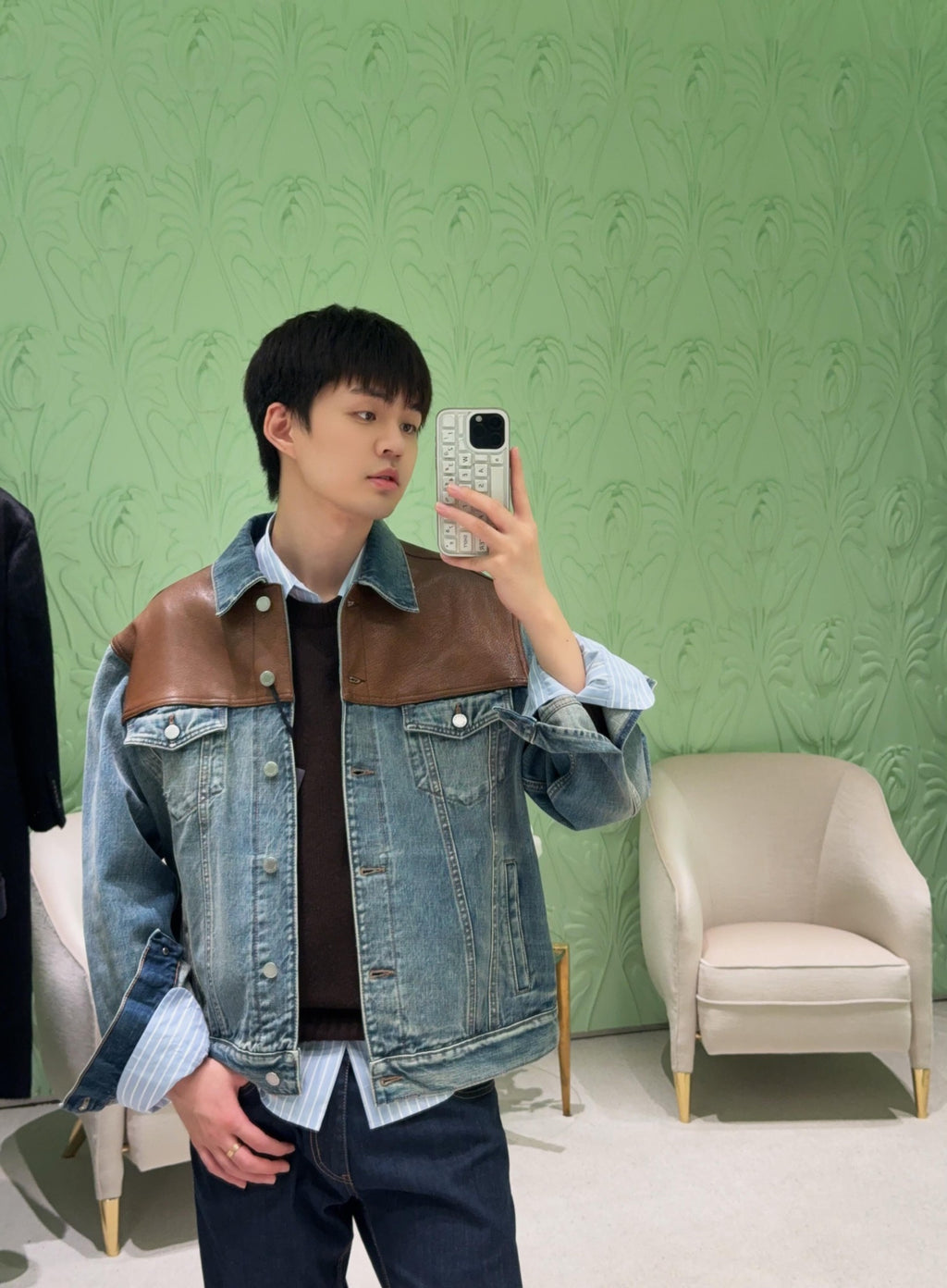 2026 New Model GS Leather Denim Jacket (25278-C65)