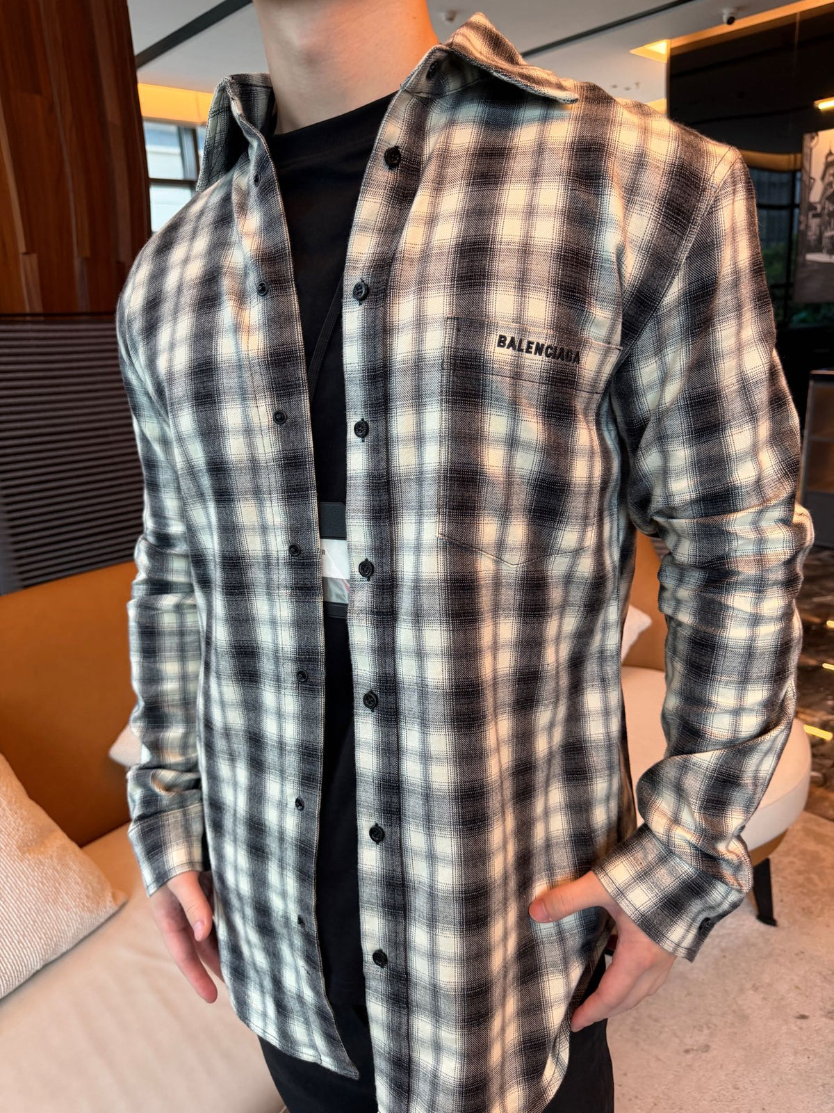 2026 new model GS logo check shirt (AA685-B30)