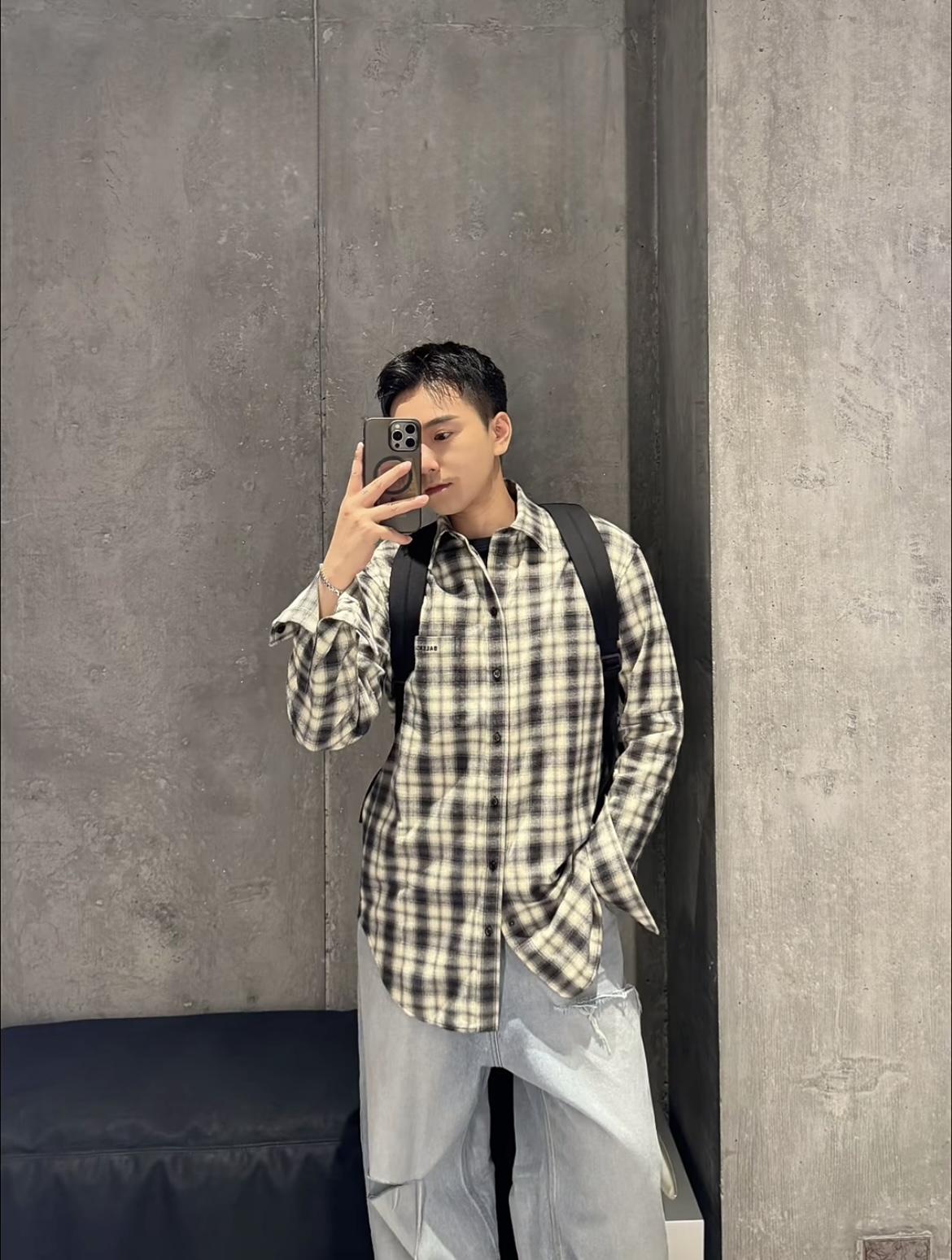 2026 new model GS logo check shirt (AA685-B30)