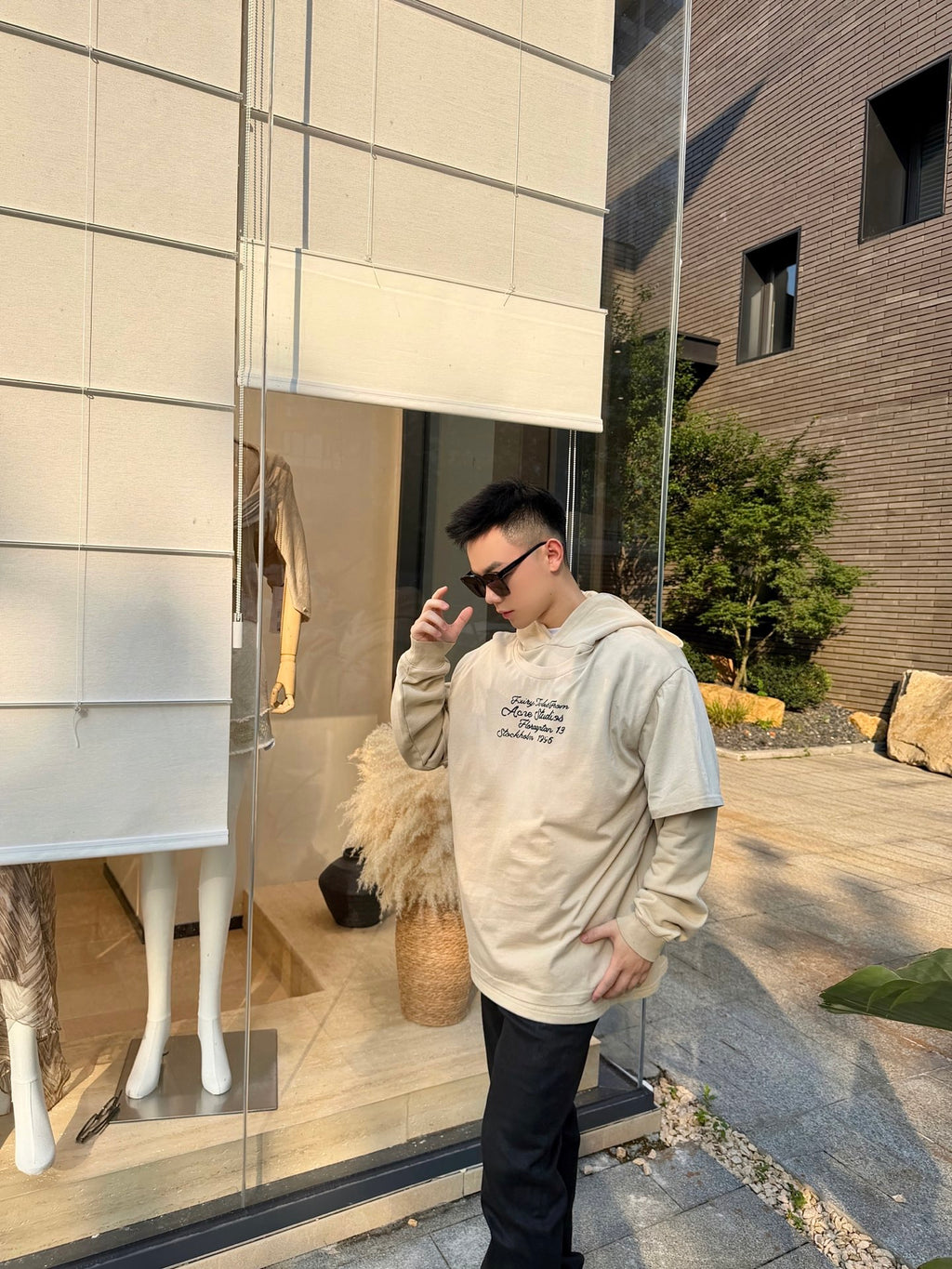 2026 New Model GS Logo Layered Hooded Sweatshirt (CC7005-B85)