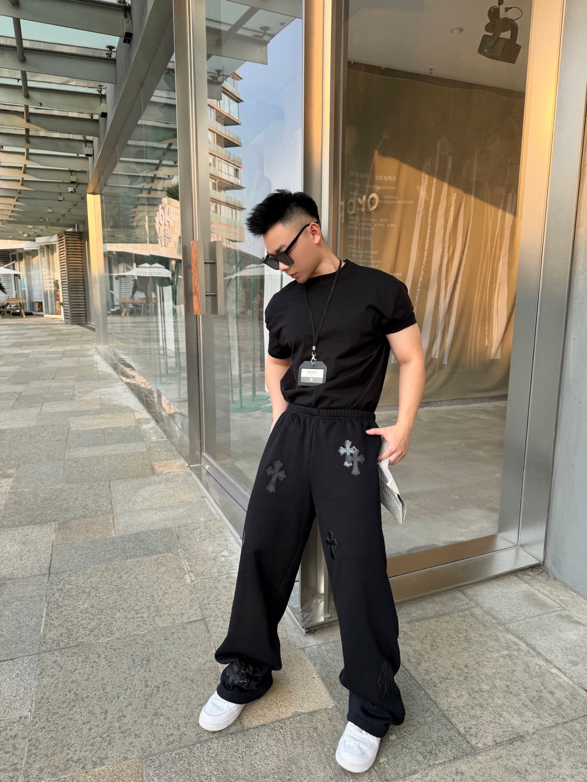 2026 New Model GS Cross Leather Patch Pants (CC7011-B90)