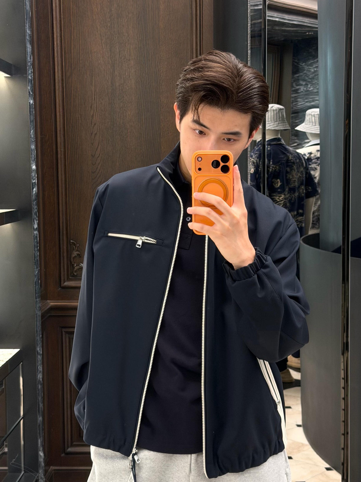 2026 New Model GS Logo Pocket Zip-Up Jacket (AA1023-B70)