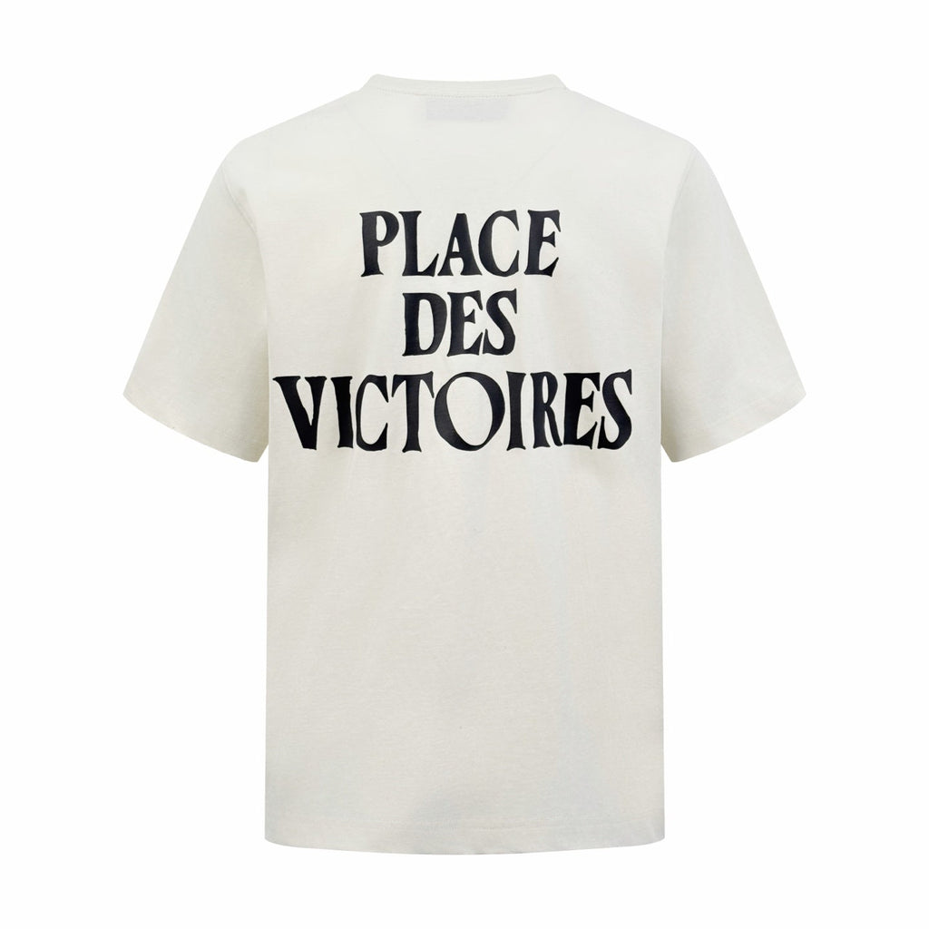 2026 New GS  Short-Sleeved T-Shirt with Heart-Shaped Text Print (AA555-A00)