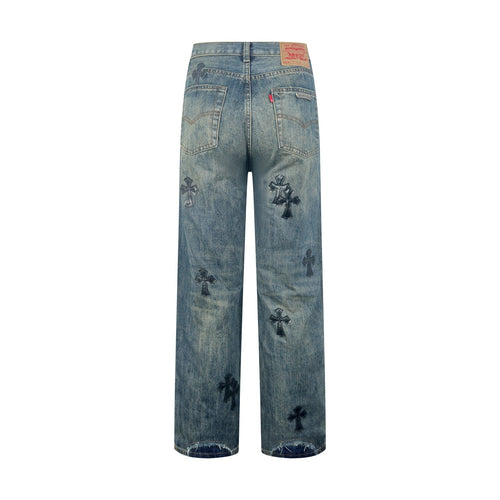 2026 New GS Cross Logo Distressed Jeans (CC963-C60)