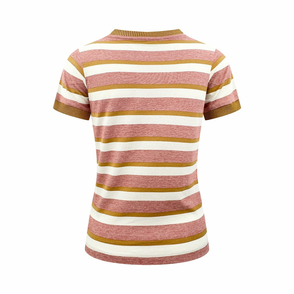 2026 Women’s GS Logo Striped Short-Sleeved T-Shirt (FF709)