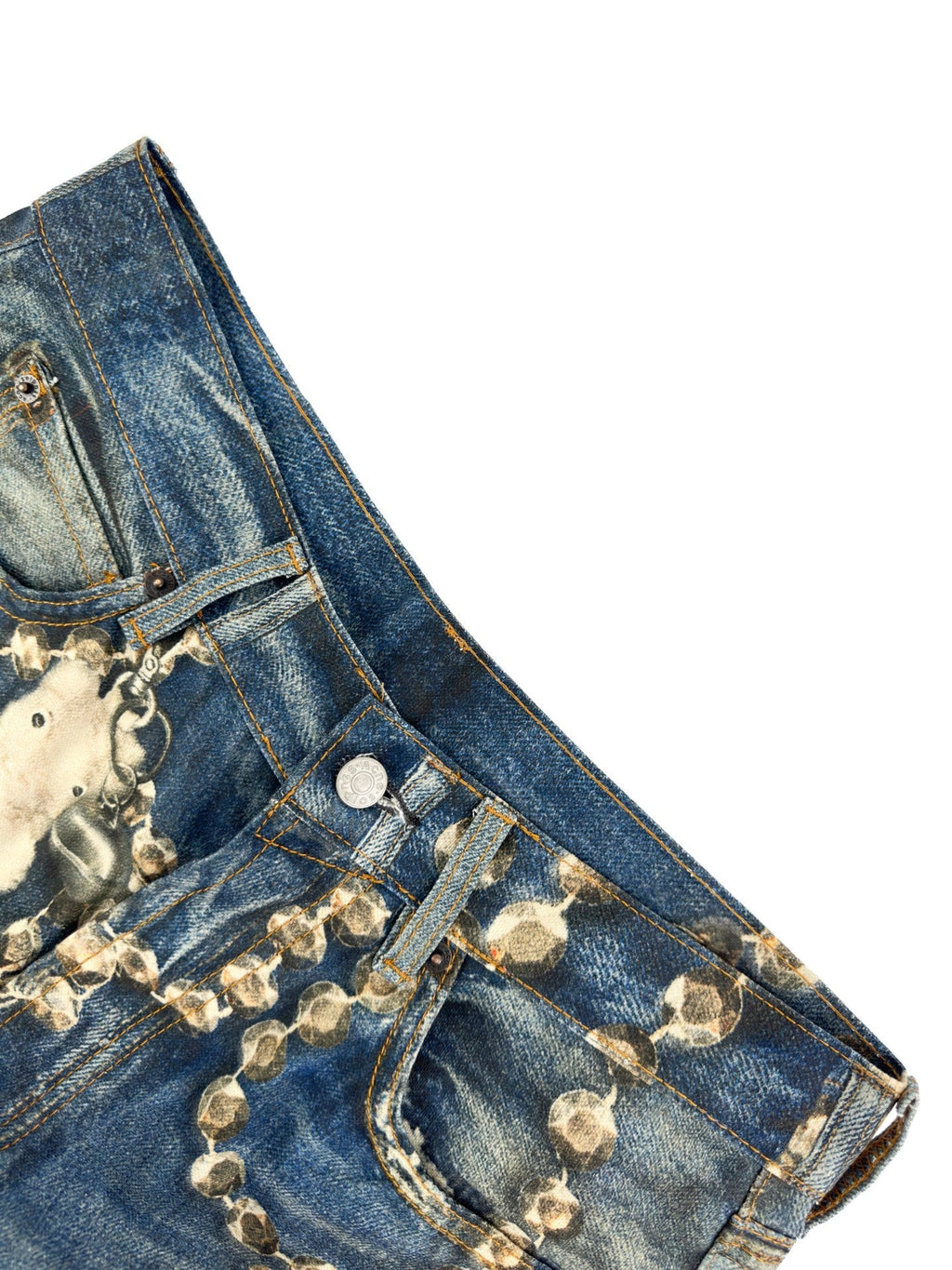 2026 New GS Optical Illusion Print Distressed Denim Trousers (BB851-C05)