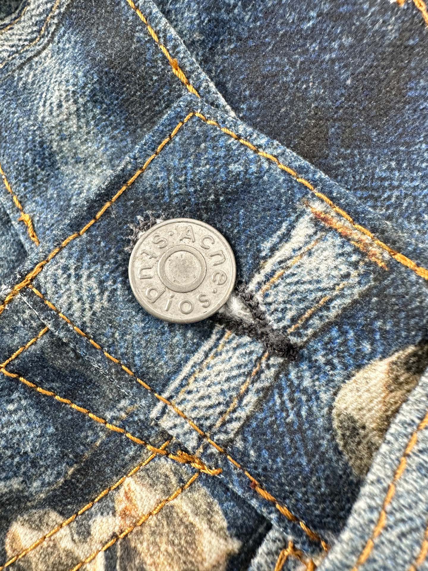2026 New GS Optical Illusion Print Distressed Denim Trousers (BB851-C05)