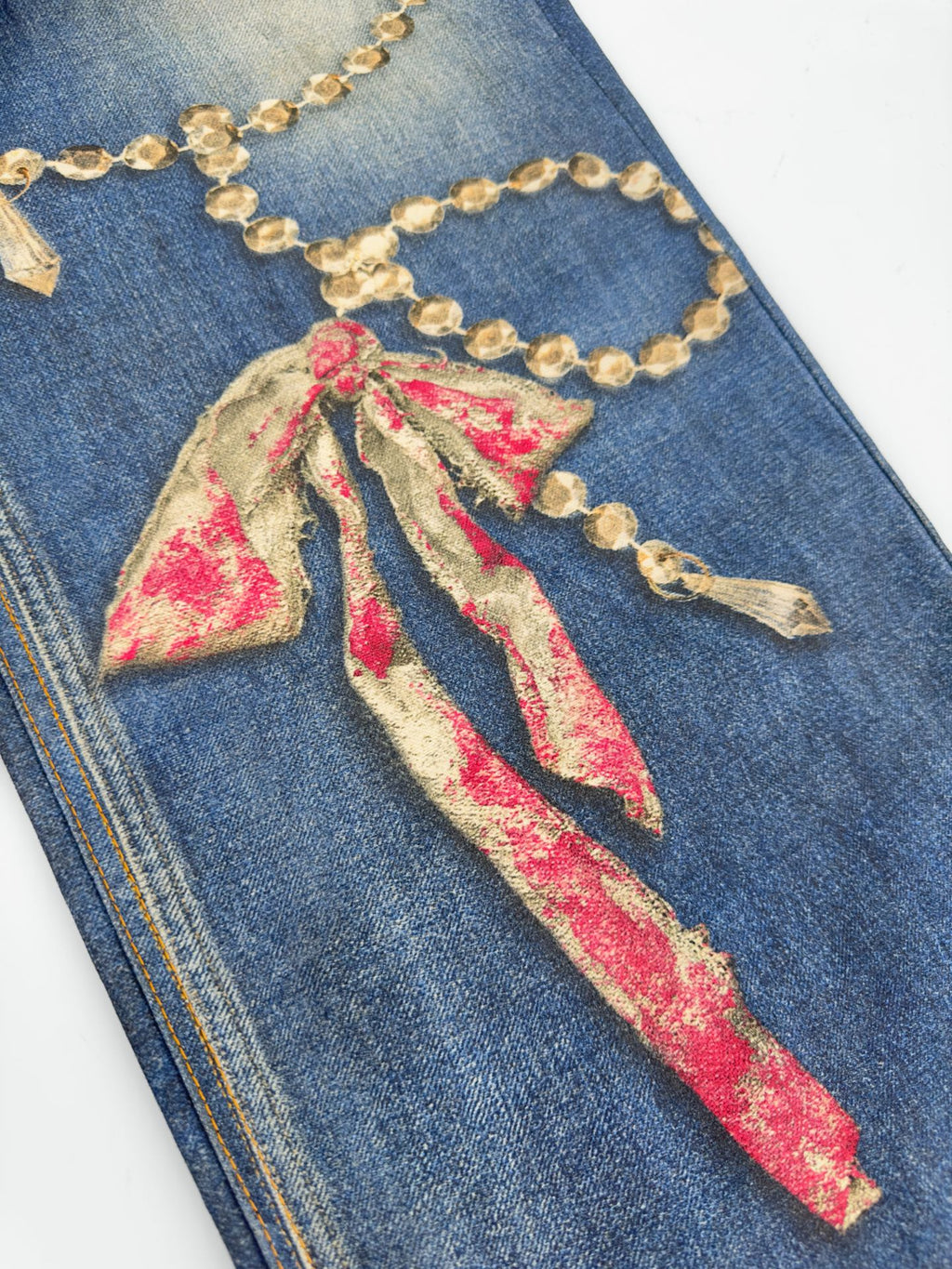2026 Women's GS Optical Illusion Striped Dyed Jeans (EE416)