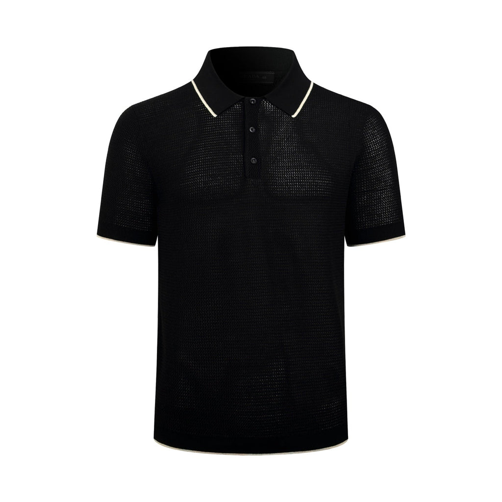 2026 New GS Logo Mesh Polo Neck Knit Top (CC983-A75)