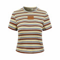2026 Women's GS Leather Striped Short Sleeve (EE423)