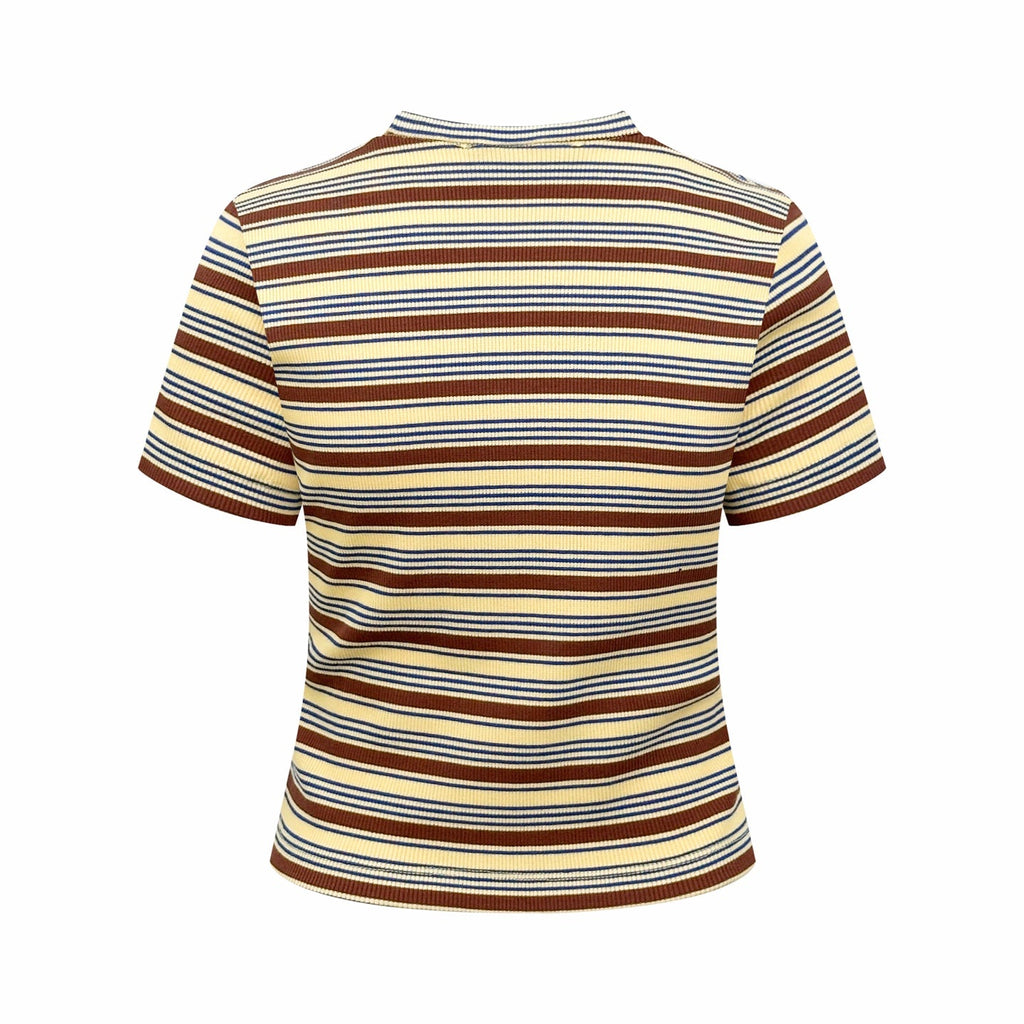 2026 Women's GS Leather Striped Short Sleeve (EE423)