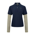 2026 Women's GS Logo Fake Two-Piece Polo Collar Long Sleeve (FF799)