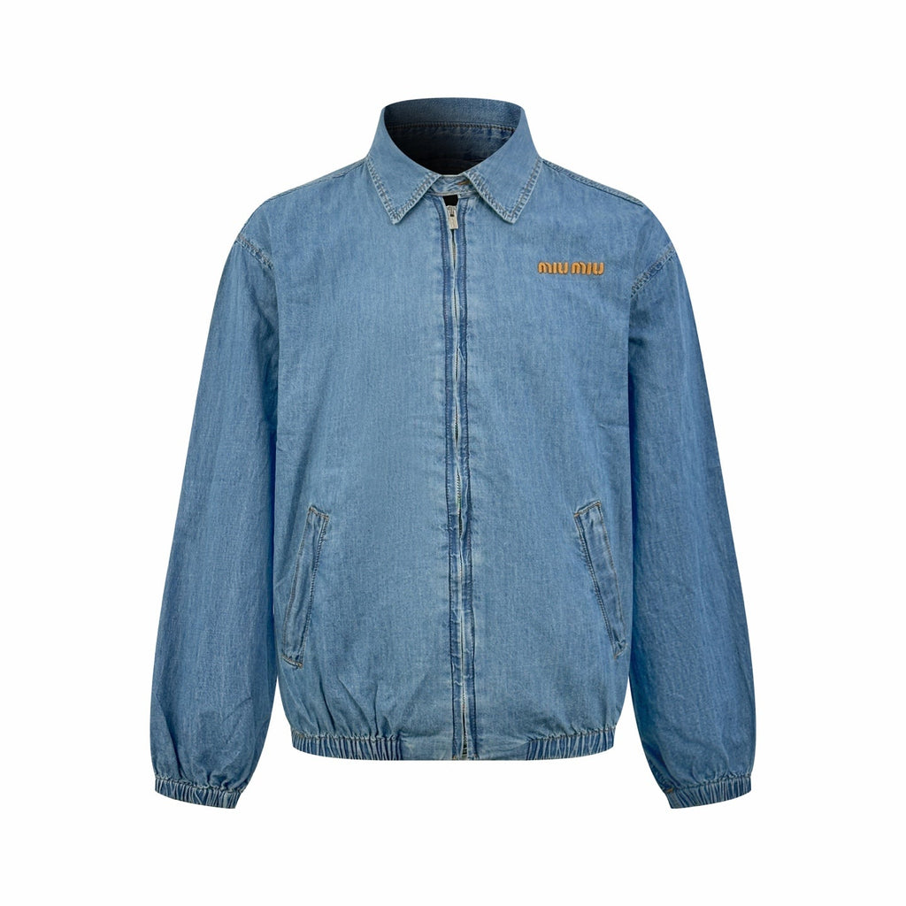 2026 Women's GS Embroidered Logo Denim Jacket (EE433)