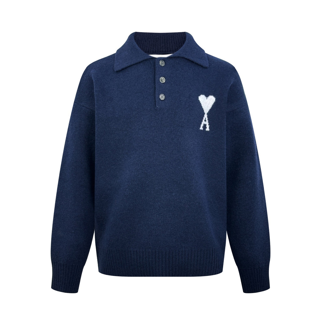 2026 New Model GS Heart Patterned Knitted Polo Shirt (AA648-B25)