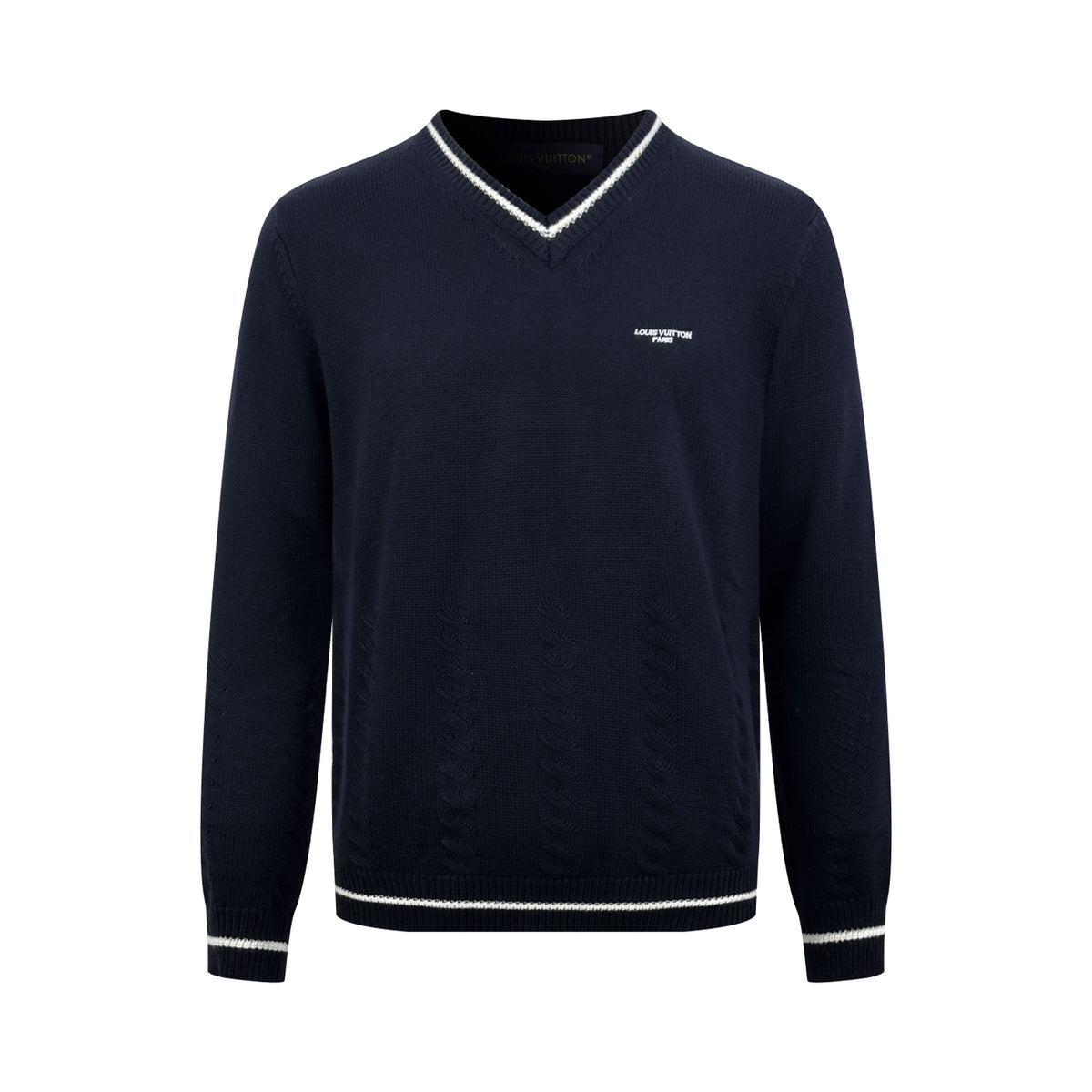 2026 New Model GS Embroidered Twisted Knit V-Neck Sweater (AA675-B25)