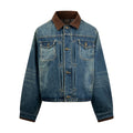 2026 New Model GS Leather Detail Denim Jacket (BB872-C25)