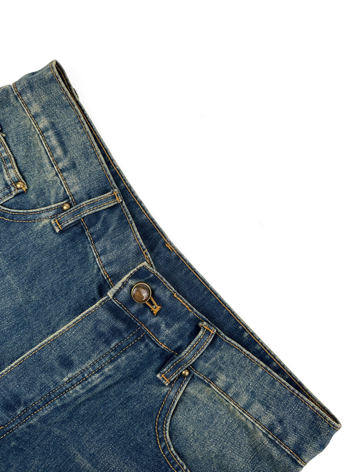 2026 New Model GS Leather Detail Pockets Denim Jeans (BB4018-B80)